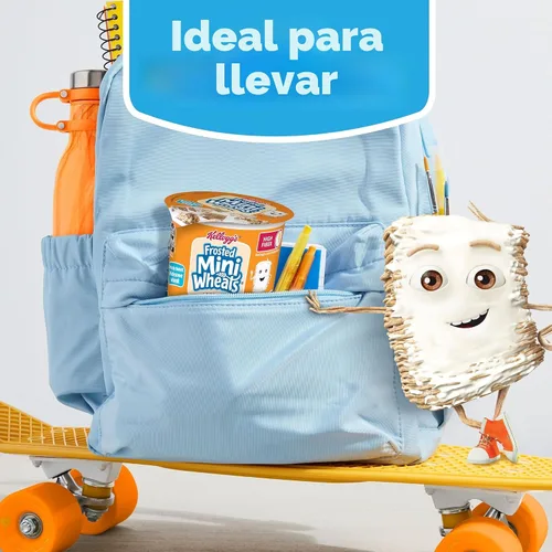 Miniatura 5 de Kellogg's Frosted Mini-Wheats Tazones de Cereal para el Desayuno, Cereal Alto en Fibra, Bocadillos para Niños, Original, Caja de 30oz (12 Tazones)