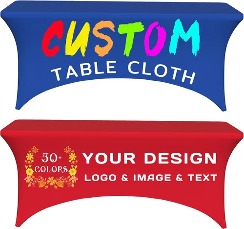 Miniatura 8 de Mantel personalizado con texto del logotipo de la empresa, mantel de elastano elástico personalizado para eventos de ferias comerciales, mantel