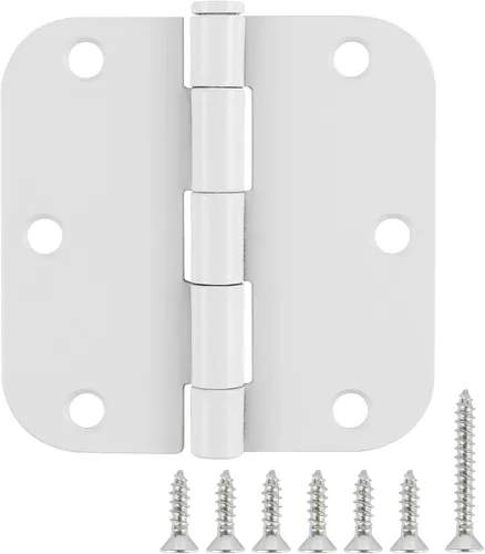 Miniatura 34 de Paquete de 12 bisagras redondeadas para puerta, con radio de 5/8 de pulgada, negro mate, 3.5 x 3.5 pulgadas Negro mate redondeado
