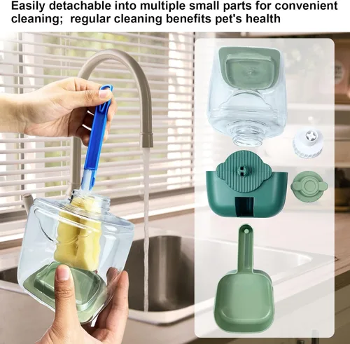 Miniatura 8 de Botella de agua de conejo de 35 onzas, dispensador de agua automático para colgar para mascotas, para hurones, conejillos de indias, chinchilla