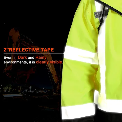 Miniatura 4 de Chaquetas de lluvia reflectantes para hombre impermeables, abrigo de seguridad Hi Vis con tiras reflectantes, chaquetas de lluvia de alta Lima02