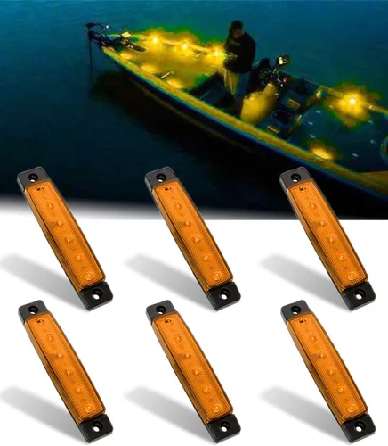 Miniatura 8 de Shangyuan Luces marinas: 6 luces interiores LED impermeables para yate, barco de pesca, kayak y más, 12 V Azul