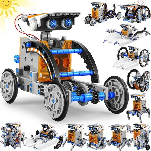 Miniatura 10 de Juguetes de Robot Solar Educativo STEM 13 en 1 para edades de 8 a 12 años, kit DIY de robots de experimentos científicos de construcción, regalos