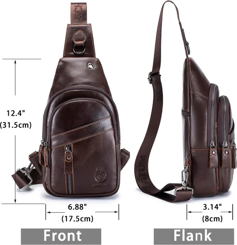 Miniatura 203 de LUKZIJAES Bolso bandolera de cuero genuino para hombre