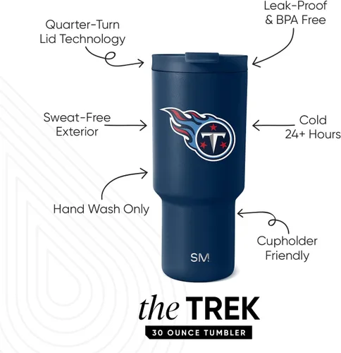Miniatura 2 de Simple Modern - Vaso de 30 oz con tapa abatible y tapa con pajita Tennessee Titans