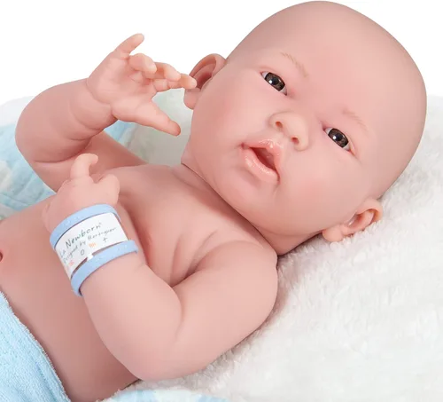 Miniatura 6 de JC Toys La Newborn Muñeca bebé de vinilo completo anatómicamente correcta de 15" de niño en azul y accesorios de lujo, diseñada por Berenguer., Azul