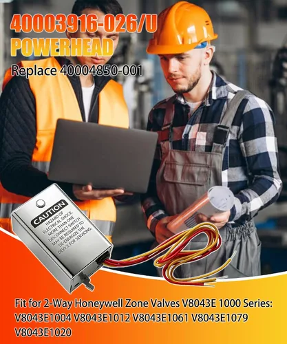 Miniatura 2 de Repuesto para motor de válvula de zona V8043E1012, kit Honeywell de 2 vías, 4 cables, normalmente cerrado 24 Vac 50/60Hz 9 pulgadas, 40004850-001