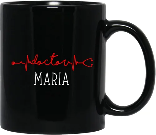 Miniatura 10 de Taza de café negra personalizada, regalo para agradecimiento al médico, divertida taza de café con texto en inglés "This Is A Doctor's Doctor's 11