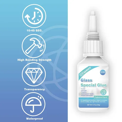 Miniatura 4 de 20 g de pegamento para vidrio, pegamento súper fuerte acrílico para pegar vidrio, pegamento instantáneo fuerte para acrílico, otros