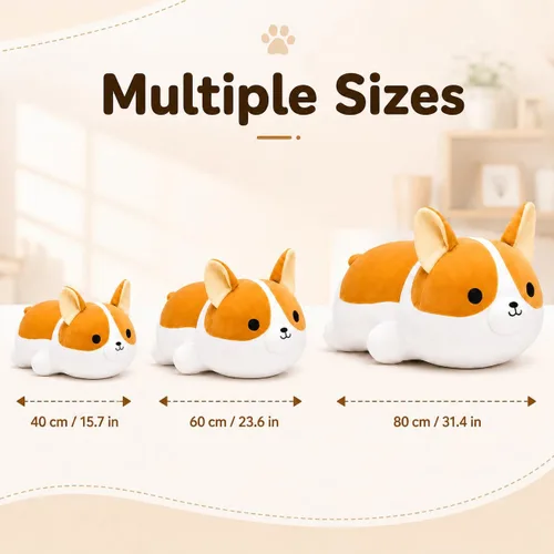 Miniatura 2 de Corgi - Peluche suave de perro Corgi, lindo Shiba Inu Akita, almohada de felpa para niños y niñas (15.7 pulgadas/15.7 in)