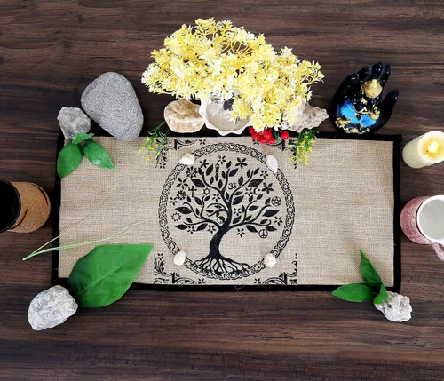 Indian Consigners Tela de altar – Suministros de brujería, herramientas de altar wiccano, extensión de tarot – Decoración pagana de bruja, regalos