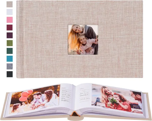 Miniatura 41 de Mublalbum Álbum de fotos de 4 x 6 pulgadas, 300 fotos, cubierta de lino con áreas de notas, libro de fotos para boda, familia, bebé y vacaciones