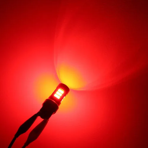 Miniatura 4 de Alla Lighting T20 7440 7443 Bombillas LED rojas superbrillantes 4014 54-SMD señal de giro, luces traseras de freno de repuesto para automóviles