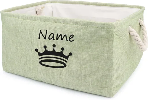 Miniatura 18 de Cesta de almacenamiento de juguetes para perros, plegable, personalizable con diseño de nombre de mascota, organizador para juguetes de perros, F