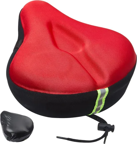 Miniatura 10 de Zacro Cojín de asiento de bicicleta, funda acolchada de gel para asiento de bicicleta para hombres y mujeres, cómodo, asiento de bicicleta Rosa