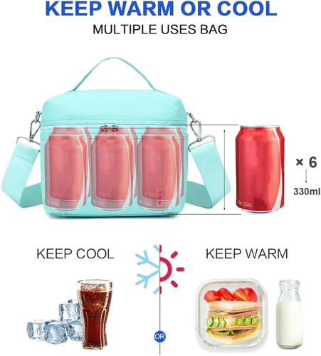 Miniatura 4 de NOL Natural Organic Lifestyle - Bolsas de almuerzo aisladas para mujer, bolsa enfriadora, ligera, de nailon, impermeable, lonchera para el trabajo