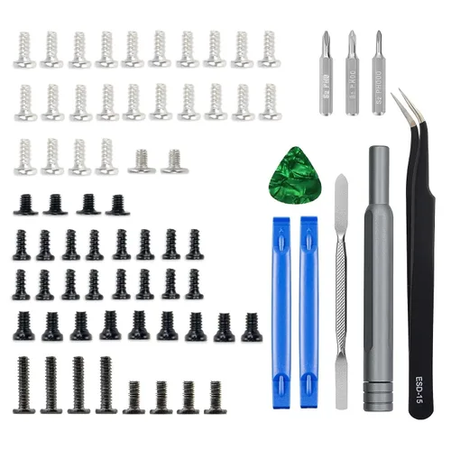 Juego completo de tornillos y destornilladores para cubierta de vapor LCD- Reparación de herramientas abiertas con pinzas y tornillos de repuesto