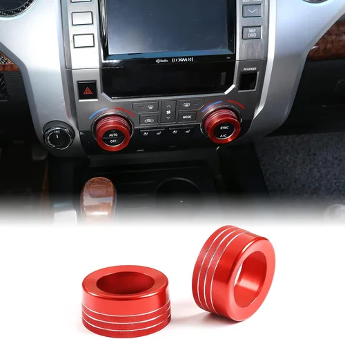 Miniatura 14 de Aunginsy Cubierta de Botón de Interruptor de Aire Acondicionado de Aluminio Compatible con Toyota Tundra 2014-2021, Interruptor de Botón de Control
