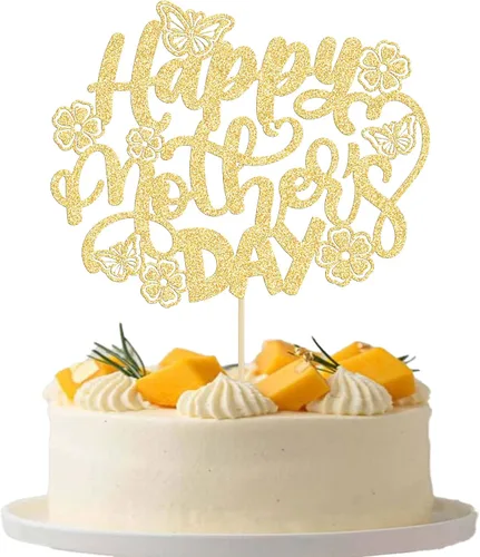 Gyufise 1 paquete de decoración para pastel del día de la madre, la mejor mamá del mundo, con flores de mariposa, decoración de pastel de cumpleaños