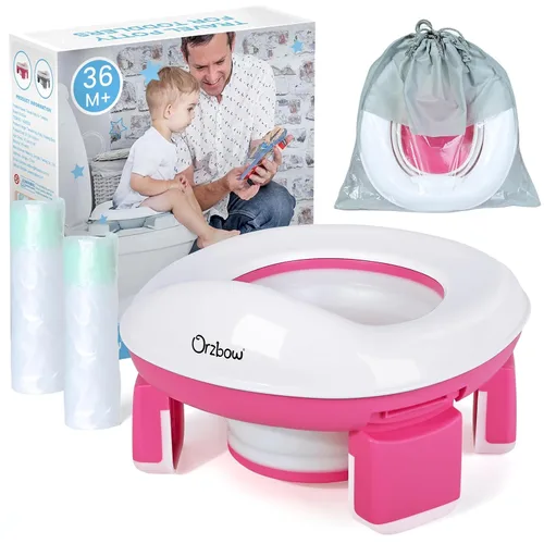Miniatura 12 de Orzbow Inodoro portátil de entrenamiento para ir al baño, asiento de viaje para niños y niñas con protector contra salpicaduras, artículos Azul