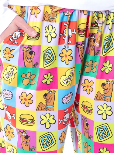 Miniatura 4 de Scooby-Doo Relp - Pantalones de pijama para mujer, diseño de huellas cuadradas