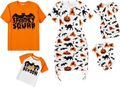 PATPAT Conjuntos familiares a juego para mamá y yo, vestidos de manga corta, camiseta casual bodycon midi, conjunto a juego