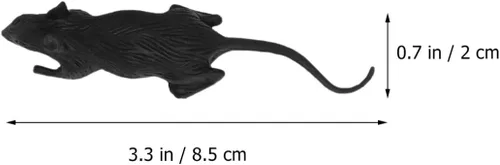 Miniatura 8 de Zerodeko 24Pcs Fake Rat Halloween Prop, Realistic Mouse Prank, Tricky Toys for Halloween Party, Loose-Packed Black PVC Simulation Animal Prank Prop