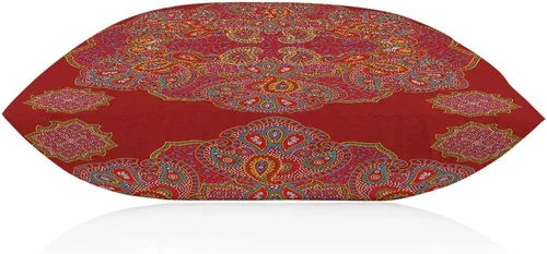 Miniatura 6 de EKOBLA Funda de almohada roja Paisley Floral Mandala Retro Serie Étnica Medallón Bohemio Estilo Bohemio Decoración Lumbar Funda Cojín Cojín