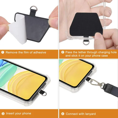 Miniatura 2 de COCASES Paquete de 2 lengüetas de sujeción para teléfono, pieza de repuesto para seguridad de teléfono inteligente, conector de cordón para teléfono