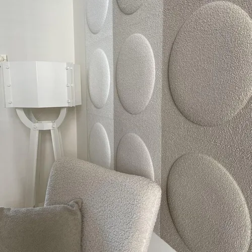 Miniatura 4 de Paneles acústicos 3D de pared, paquete de 12 paneles acústicos de arte circular de 12 x 12 pulgadas para decoración de pared interior, paneles