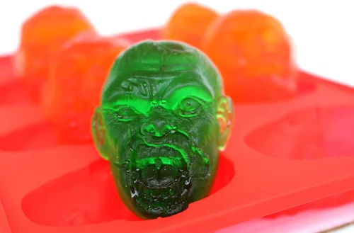 Miniatura 6 de SILICONE, bandeja para hacer dulces con cabeza de zombie, 8 cavidades realistas por bandeja, para gelatina, chocolates, adornos para cupcakes