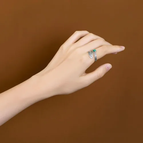 Miniatura 139 de Anillo de plata de ley 925, minimalista, ajustable, hecho a mano, para mujeres y niñas