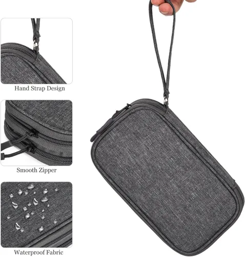 Miniatura 6 de CAOODKDK Organizador Electrónico Bolsa de Accesorios de Cable de Viaje, Estuche Organizador Electrónico, Bolsa Organizadora de Accesorios Doble capa