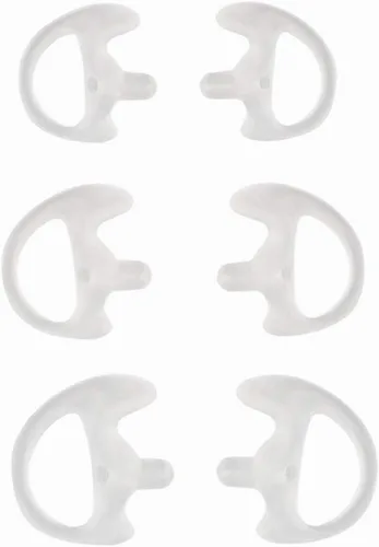 Miniatura 9 de Molde de oreja de radio de dos vías de repuesto de silicona suave para audífonos de tubo de bobina acústica (color negro, 5 pares pequeños)