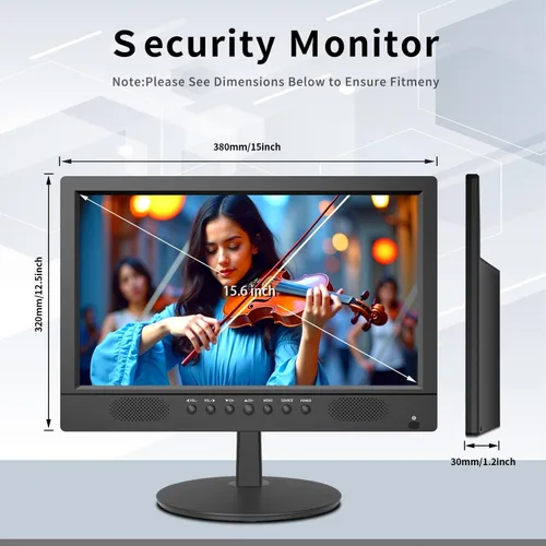Miniatura 6 de Jexiop Monitor de seguridad de 16 pulgadas, monitores montados en la pared admite reproducción de video USB/formato completo, monitores CCTV