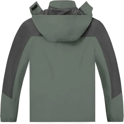 Miniatura 2 de TEZO Chaqueta impermeable para hombre, con capucha, rompevientos ligera