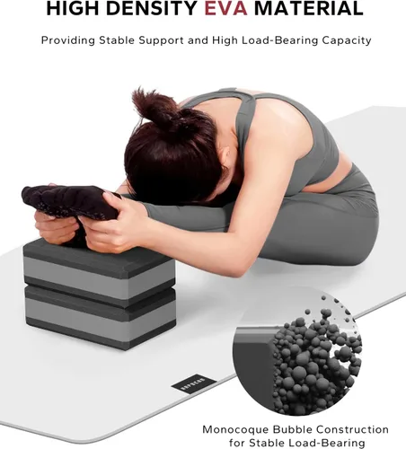 Miniatura 4 de HAPBEAR Yoga Blocks 2 Pack - 9x6x3in High-Density EVA Foam with Non-Slip Textured Surface, Supportive for Deep Stretching & Lightweight - Ideal for