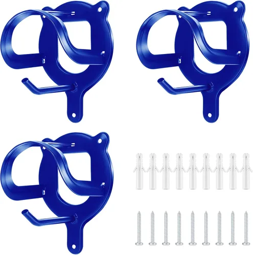 Miniatura 9 de Dunzy Soporte para brida de caballo, 3 unidades, ganchos para bridas, almacenamiento de tachuelas, soporte de metal con tubos y tornillo para Negro