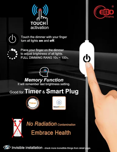 Miniatura 3 de Iluminación LED para debajo del gabinete, luz táctil para gabinete, cable ajustable integrado, sin cables desordenados, 3 paneles de luces