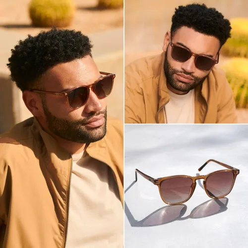 Miniatura 7 de WMP Eyewear - Gafas de sol polarizadas modernas y redondas para hombre con forma cuadrada