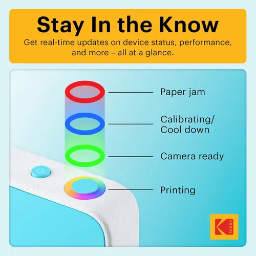 Miniatura 6 de Kodak Printomatic+ Paquete de inicio de cámara digital de impresión instantánea + funda de transporte + papel fotográfico Zink con parte trasera Azul