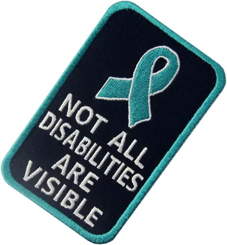 Miniatura 3 de Not All Disabilities are Visible Chalecos/Arneses Service Perro Emblema Bordado Sujetador Gancho y Bucle Parche Azul