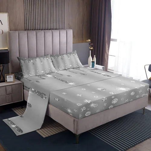 Miniatura 40 de Feelyou Juego de sábanas de lazo de acuarela, tamaño individual, juego de sábanas con lazos de coqueta para niños y niñas, decoración de dormitorio