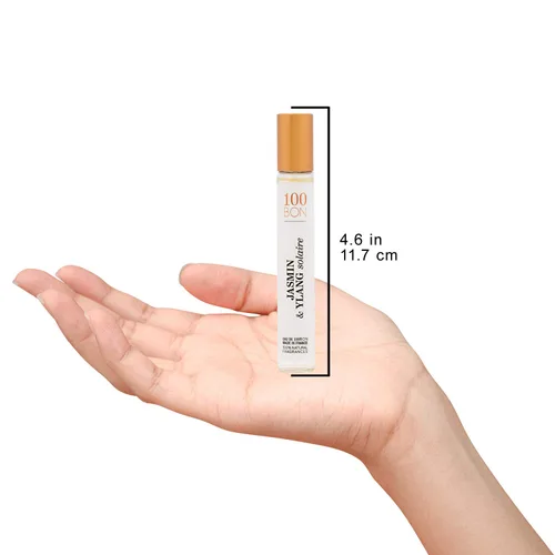 Miniatura 2 de 100 BON Solaire - Fragancia floral orgánica 100% natural con bergamota, jazmín, ylang-ylang, menta y coco para mujeres y hombres, 0.5 onzas líquidas