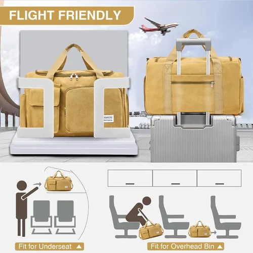 Miniatura 226 de Pequeña bolsa de gimnasio para mujer, bolsa de viaje con compartimento para zapatos