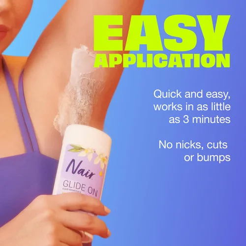Miniatura 8 de Nair Glide On - Crema depilatoria para brazos, piernas y bikini, crema depilatoria, barra de 3.3 onzas
