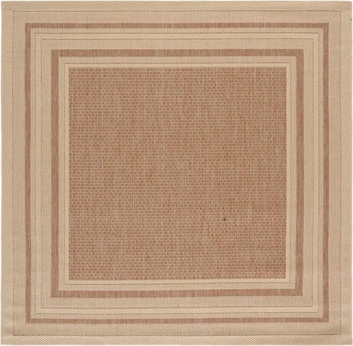 Miniatura 29 de SAFAVIEH Alfombra lavable al aire libre Courtyard Collection – 4' x 5'7", beige oscuro y beige, no desprende pelusa y fácil de limpiar, ideal