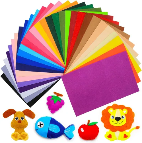 Miniatura 23 de IOOLEEM Hojas de fieltro multicolor, hojas de fieltro autoadhesivas, 30 piezas de 17.8x28.7 cm
