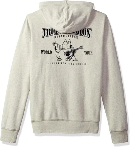 Miniatura 3 de True Religion - Sudadera con capucha y cremallera con logotipo de Buda para hombre