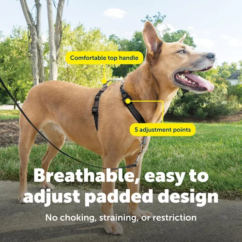 Miniatura 4 de PetSafe Arnés 3 en 1 – Cómodo arnés de pecho Easy-Walk para perro con accesorio de correa frontal para reducir tirones, ahogamiento y arcadas – Negro